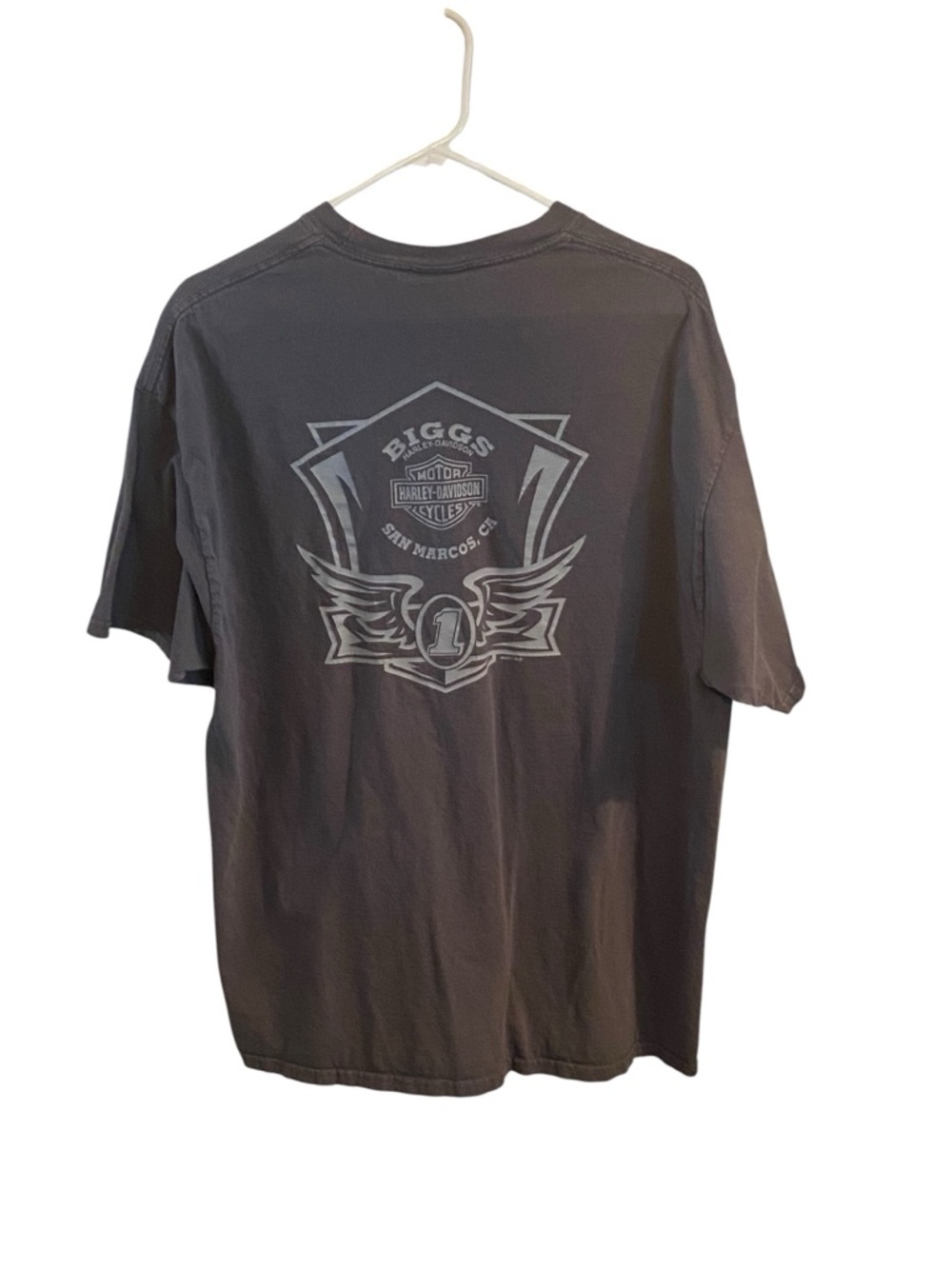 Harley-Davidson Motorcycle Gray graphic Tee Biggs San Marcos Ca. 2011 t-shirt - Picture 5 of 11